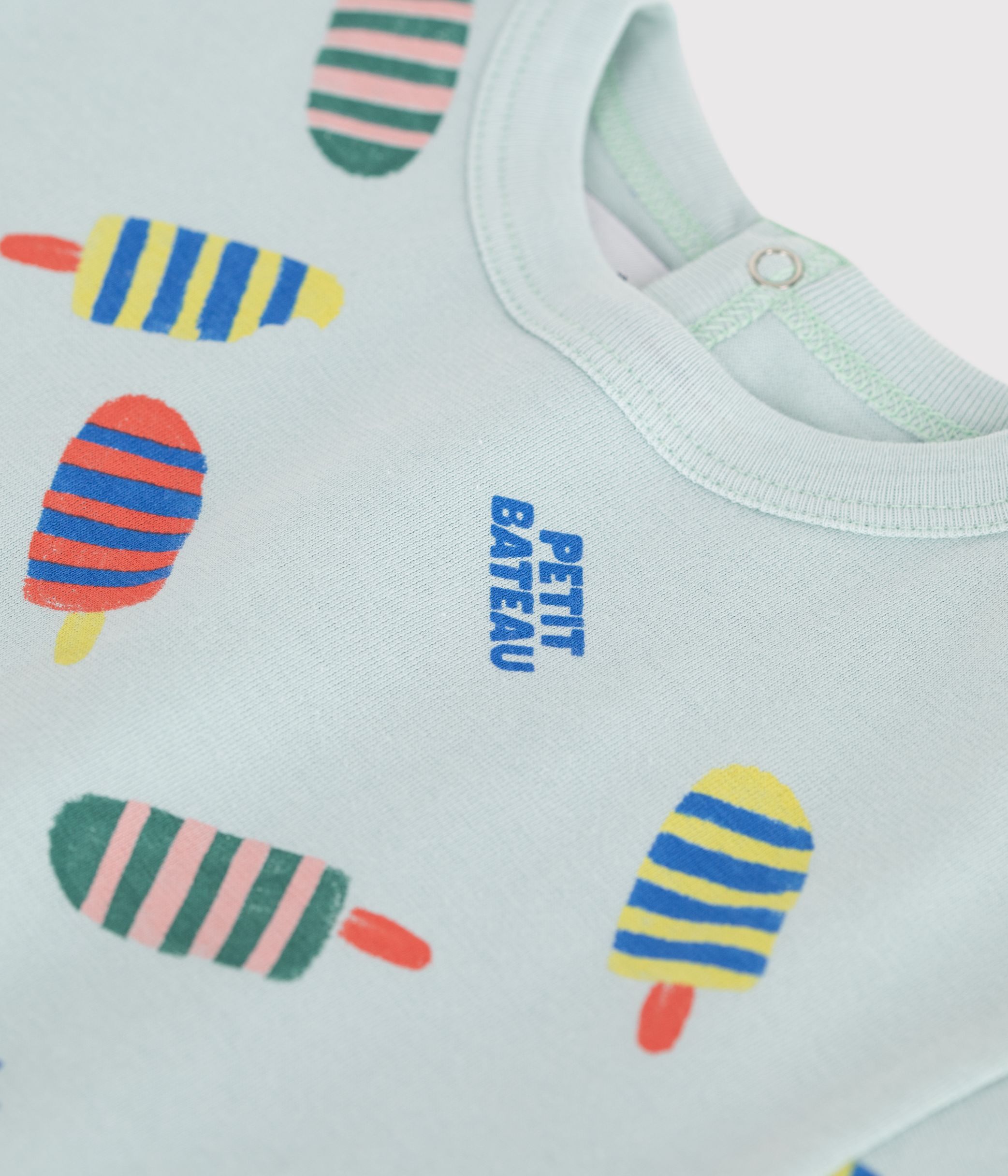 Babies' short-sleeved seagull-print cotton T-shirt