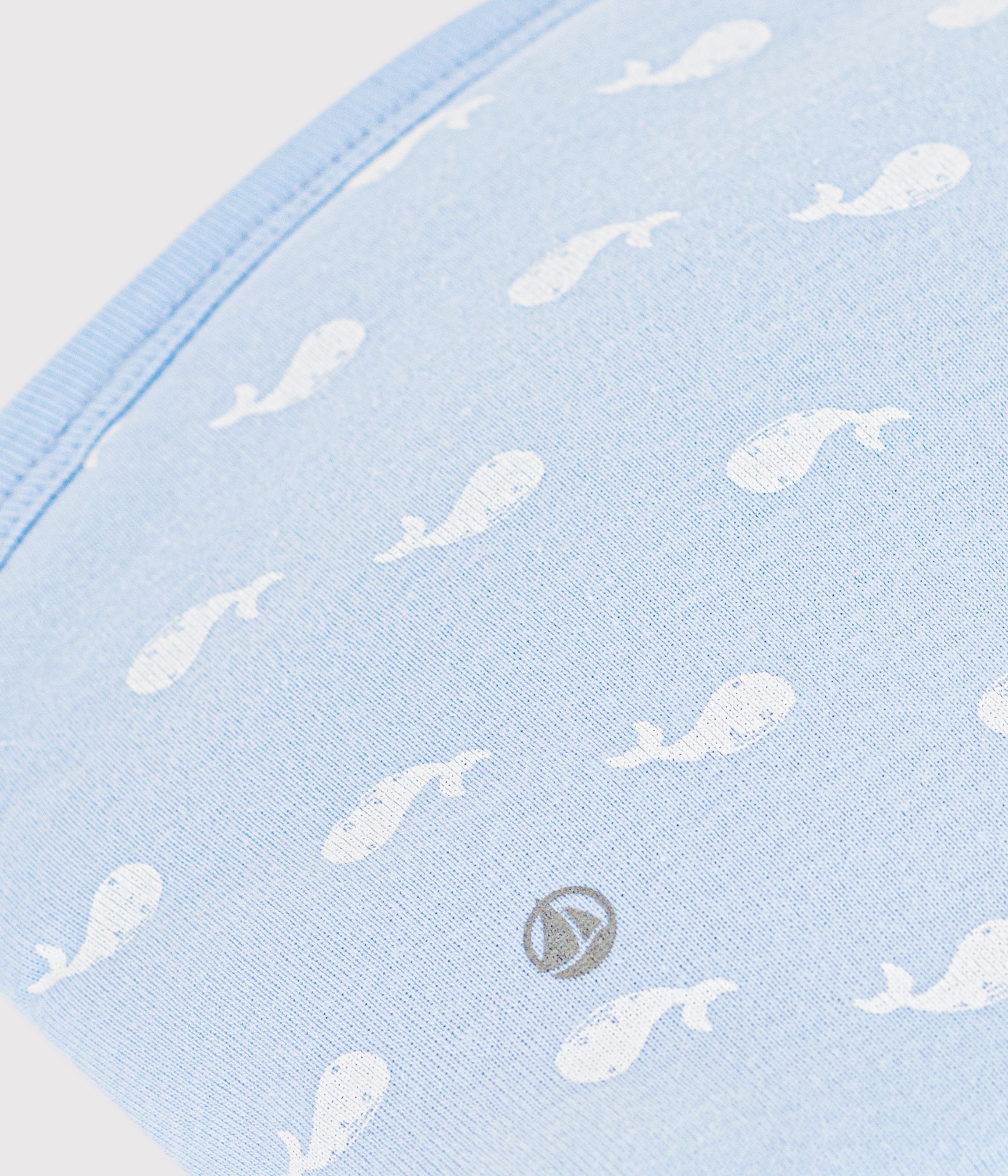 Babies' whale-print cotton bag