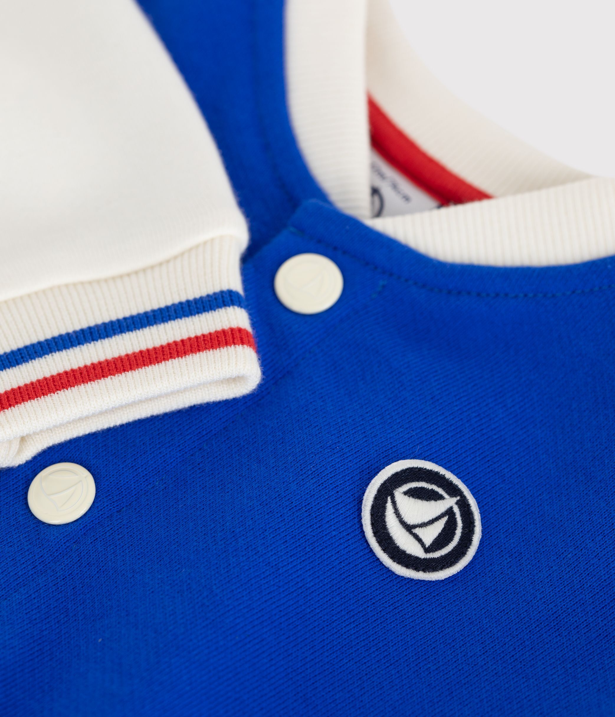 Babies' varsity-style jacket in colourblock cotton