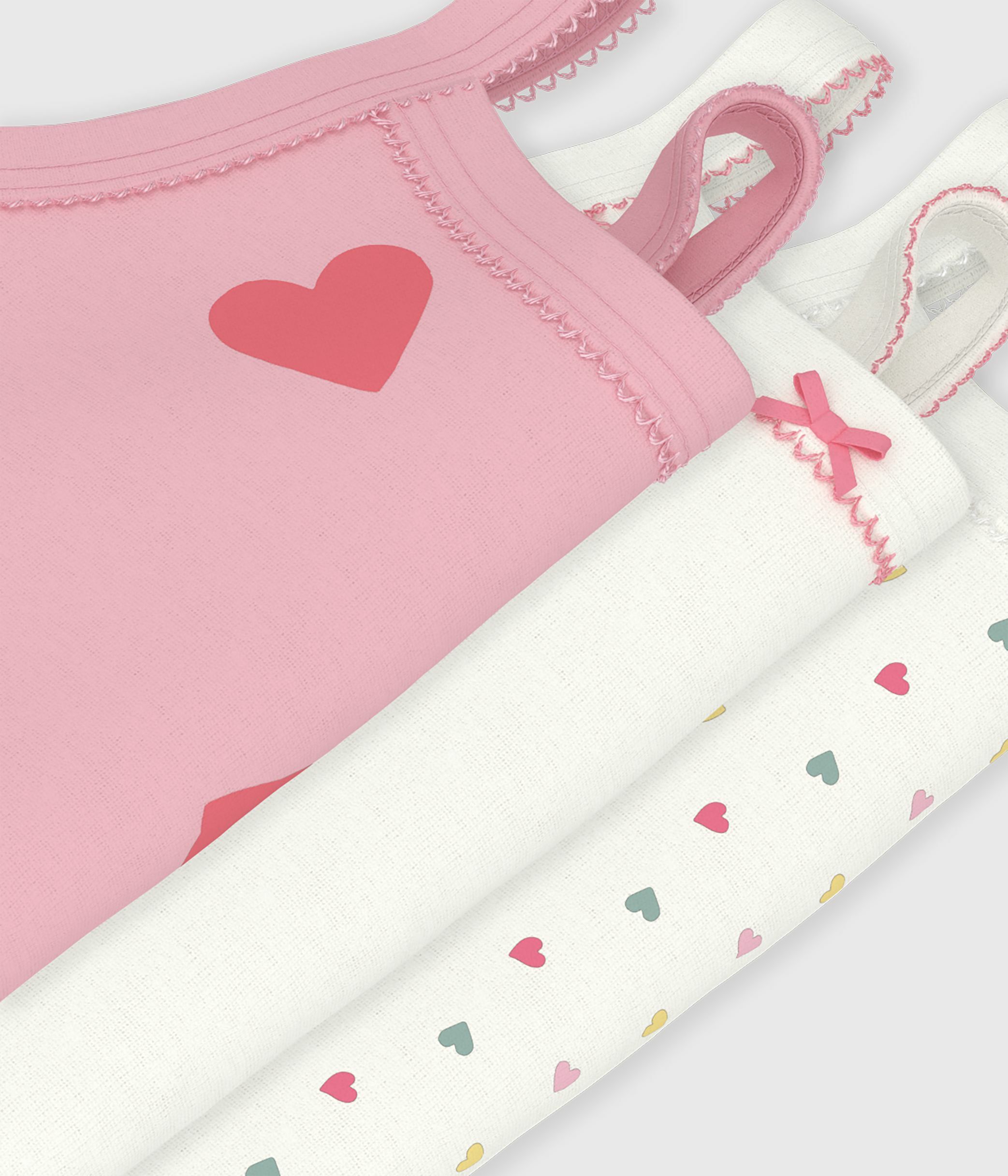 Pack of babies' strappy cotton bodies