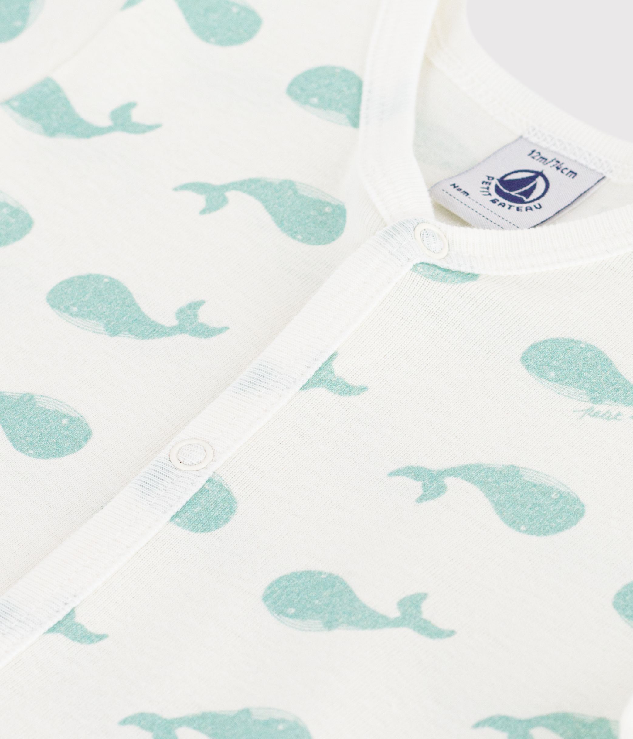 Babies' whale print cotton playsuit