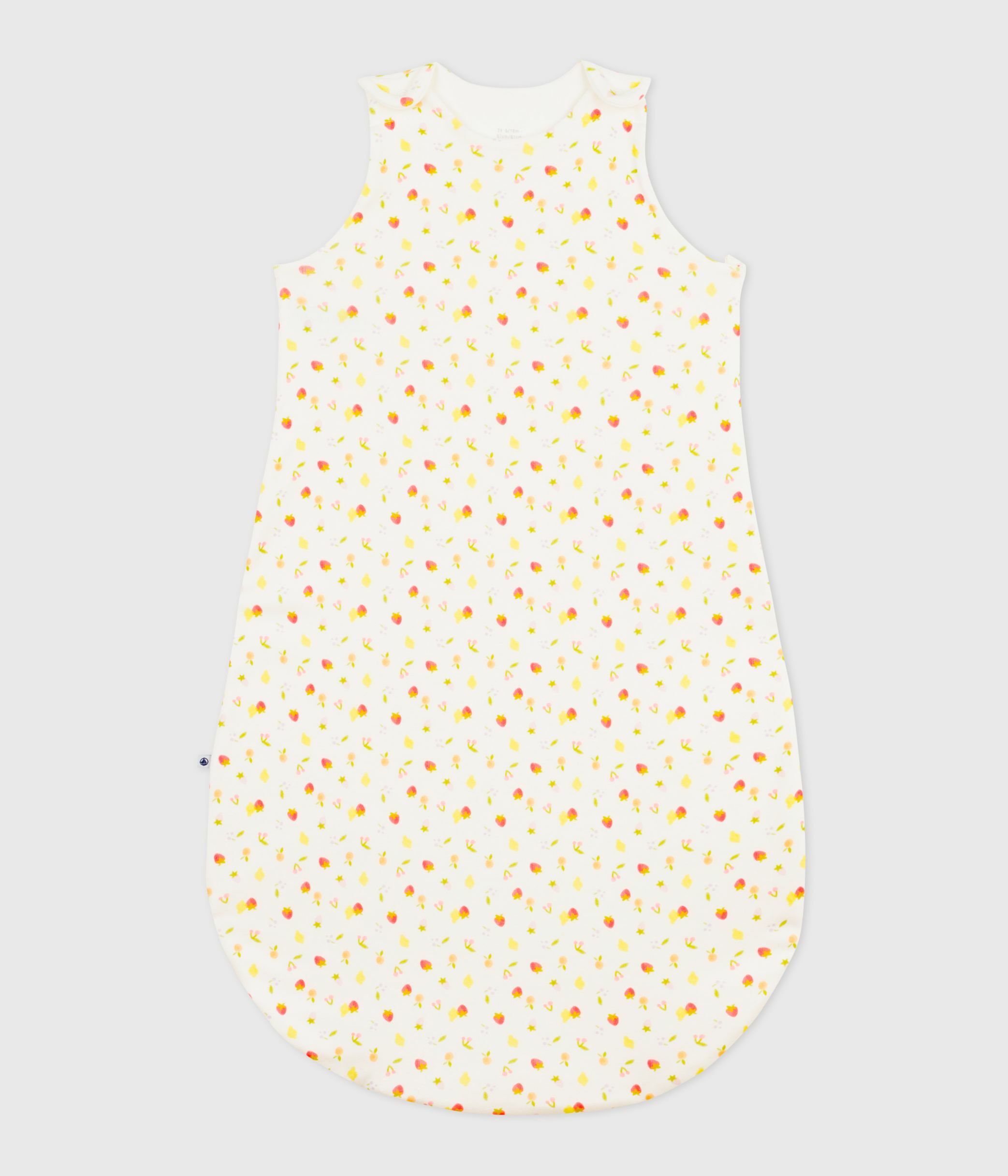 Babies' 0.5 TOG cotton sleeping bag printed with little fruits