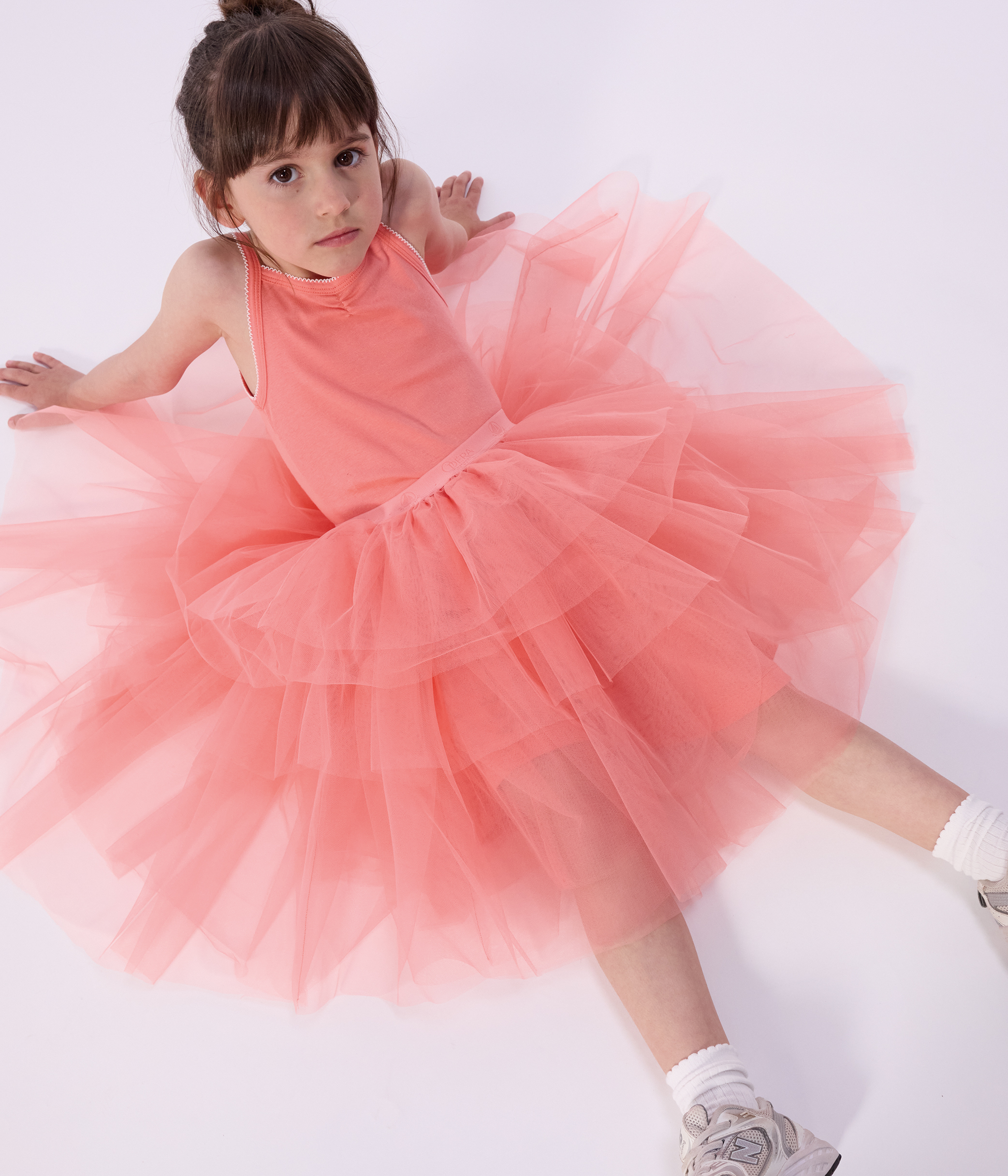 Children's midi-length skirt in plain tulle