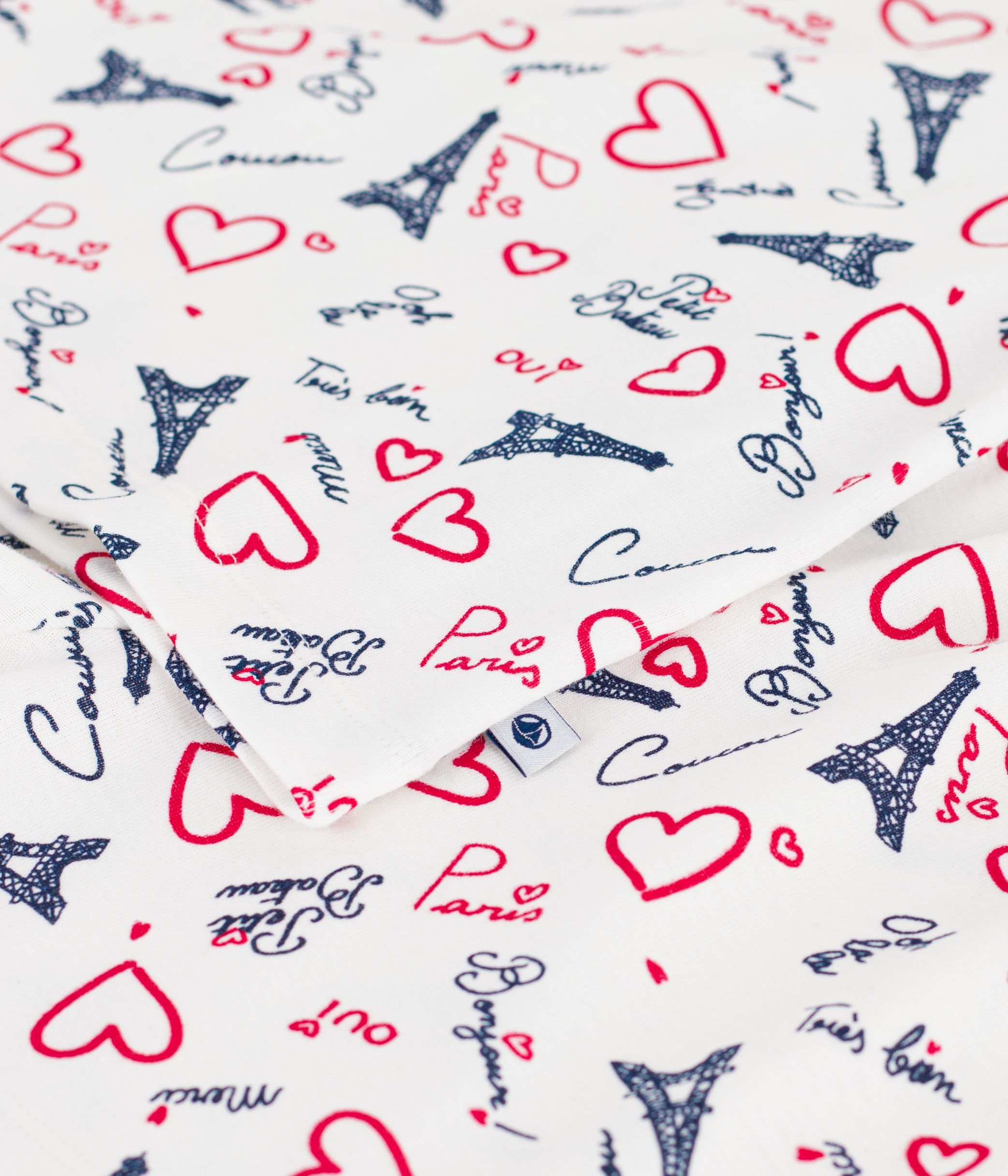 Children's short Paris print cotton pyjamas