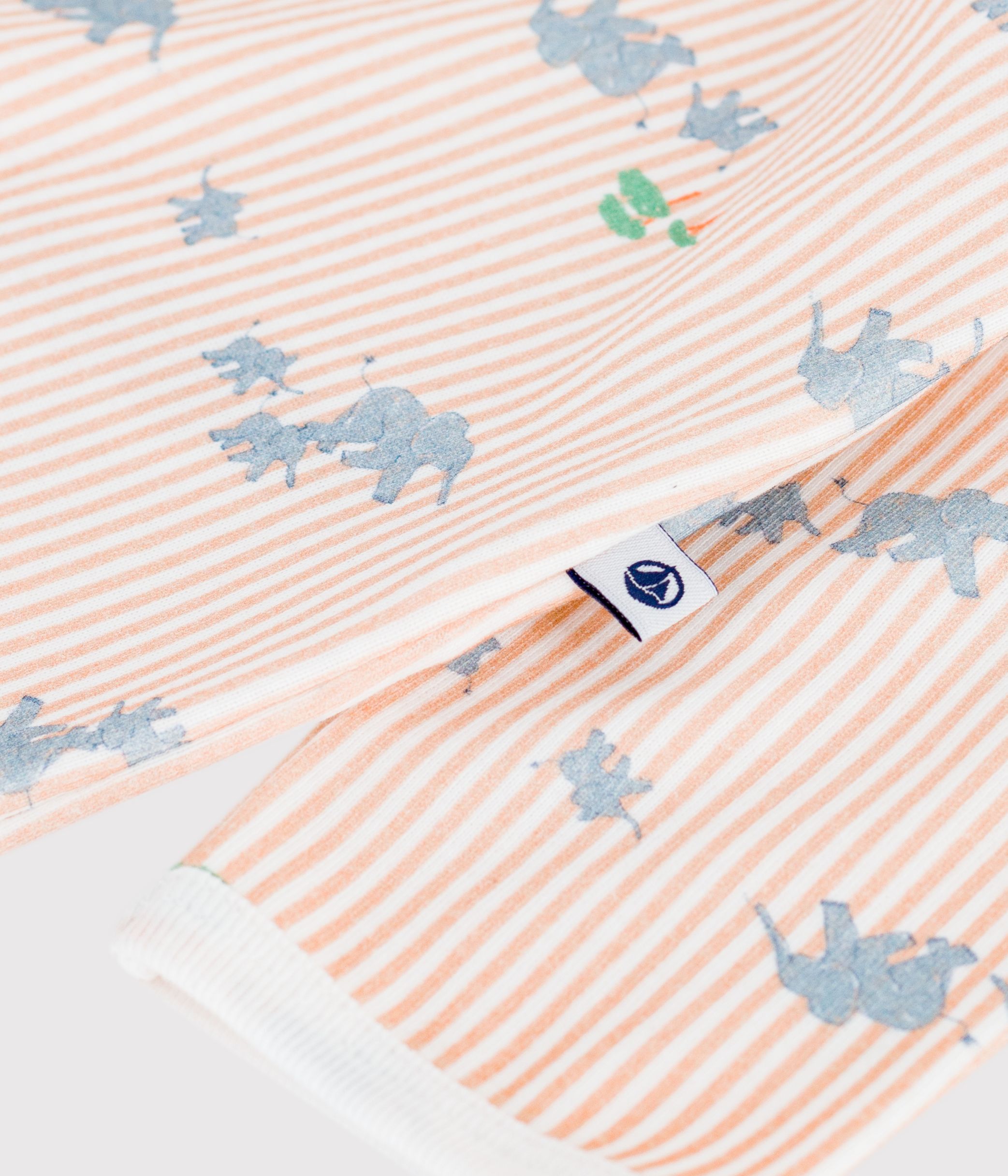 Babies' elephant print cotton pyjama suit