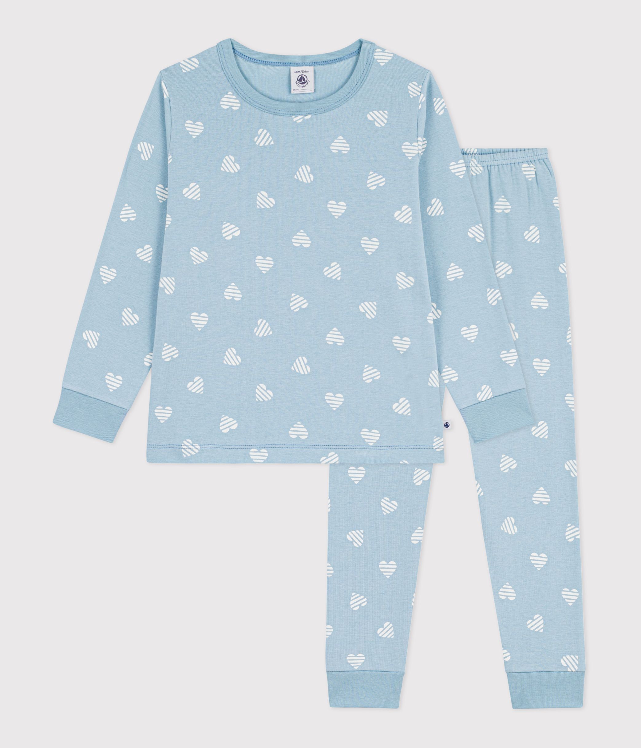 Children's heart print cotton pyjamas