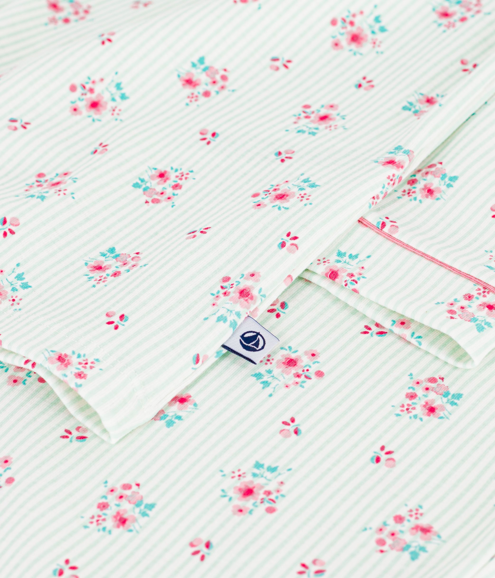 Women's buttoned printed cotton pyjamas